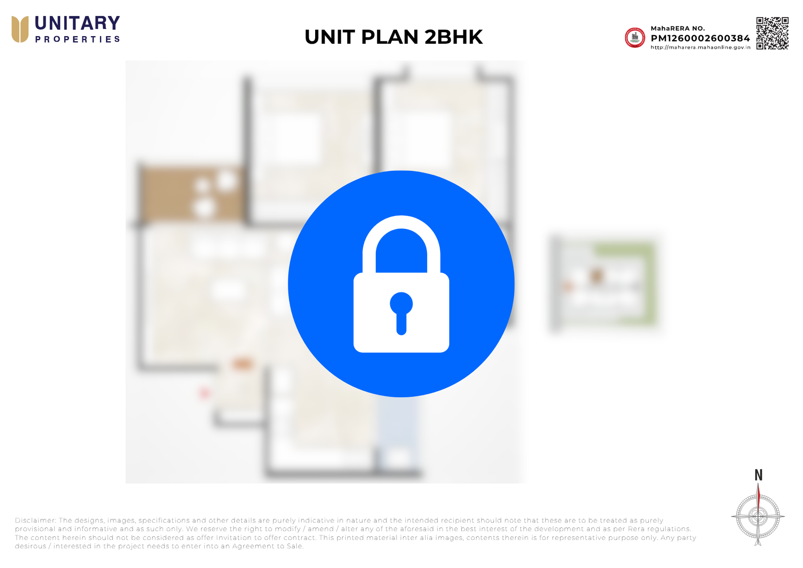 2 BHK flat floor plan at Codename Sensara, NIBM Annexe, Pune